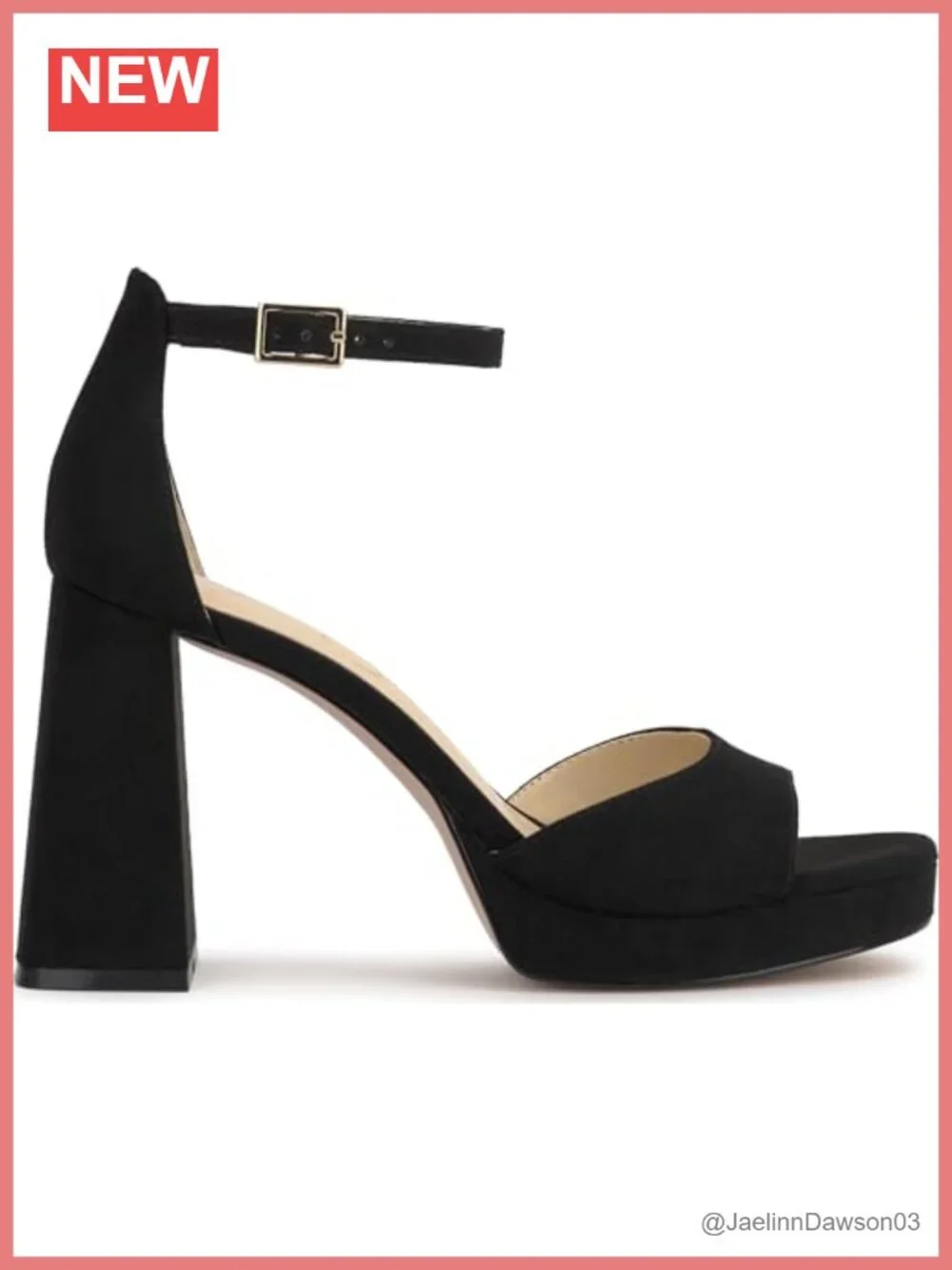 Faux Suede Platform Block Heel Sandals, 3.7in Heel, Open Toe, Ankle Strap Buckle